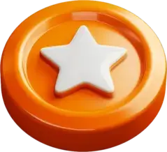 Orange poker chip